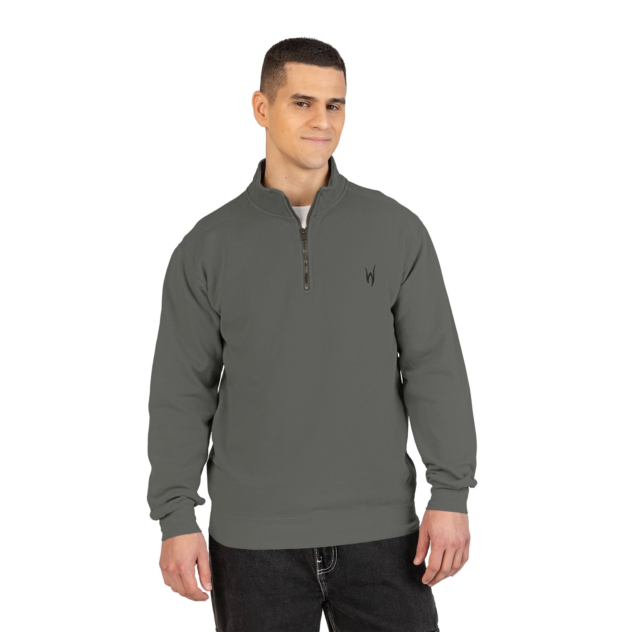 Embroidered Quarter-Zip Sweatshirt — Casual/Golf