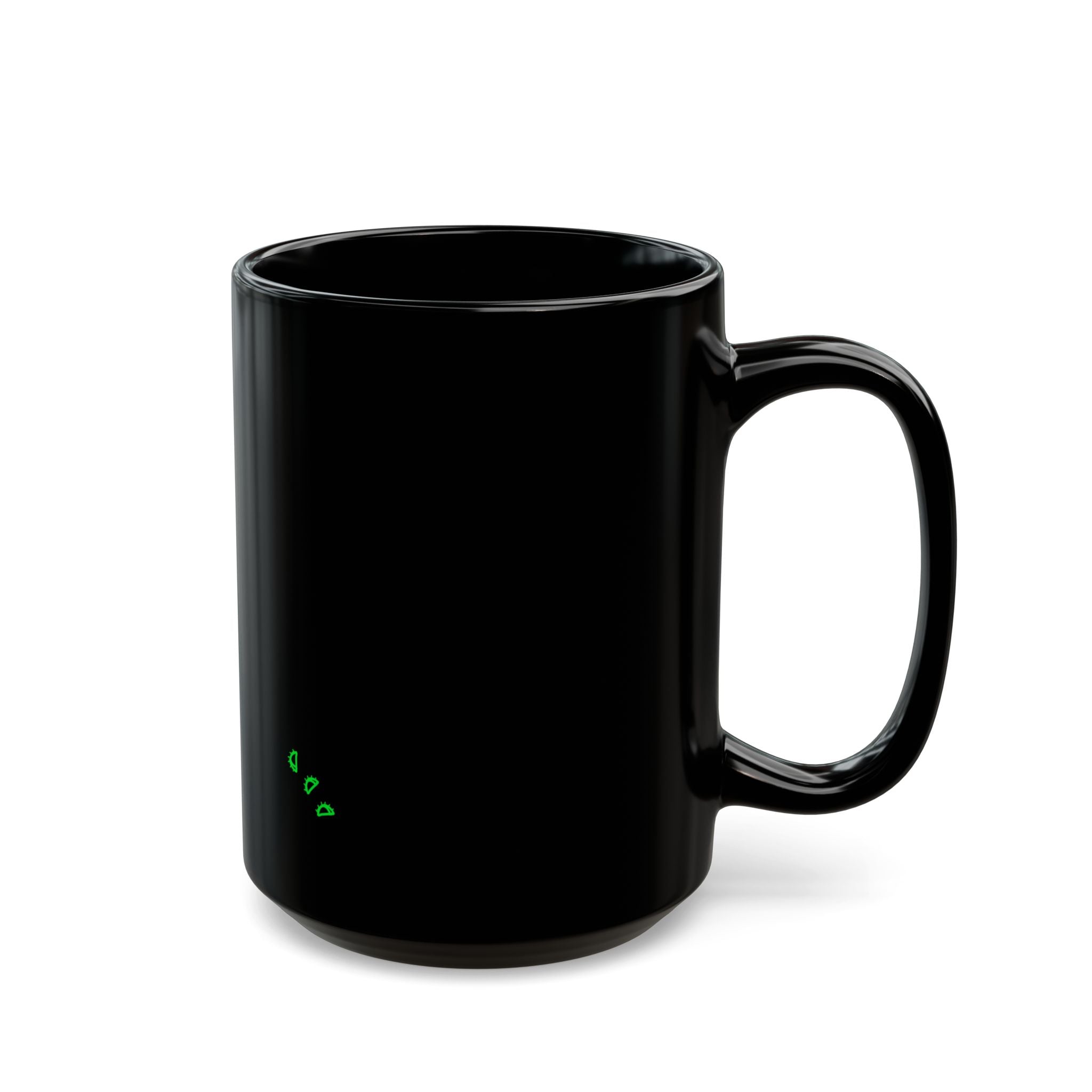 Black/Green Writhen Ceramic Mug — Classic 11oz & 15oz Coffee Cup