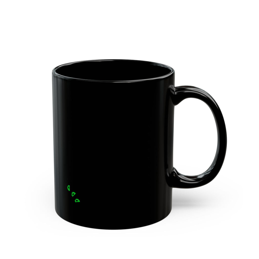 Black/Green Writhen Ceramic Mug — Classic 11oz & 15oz Coffee Cup