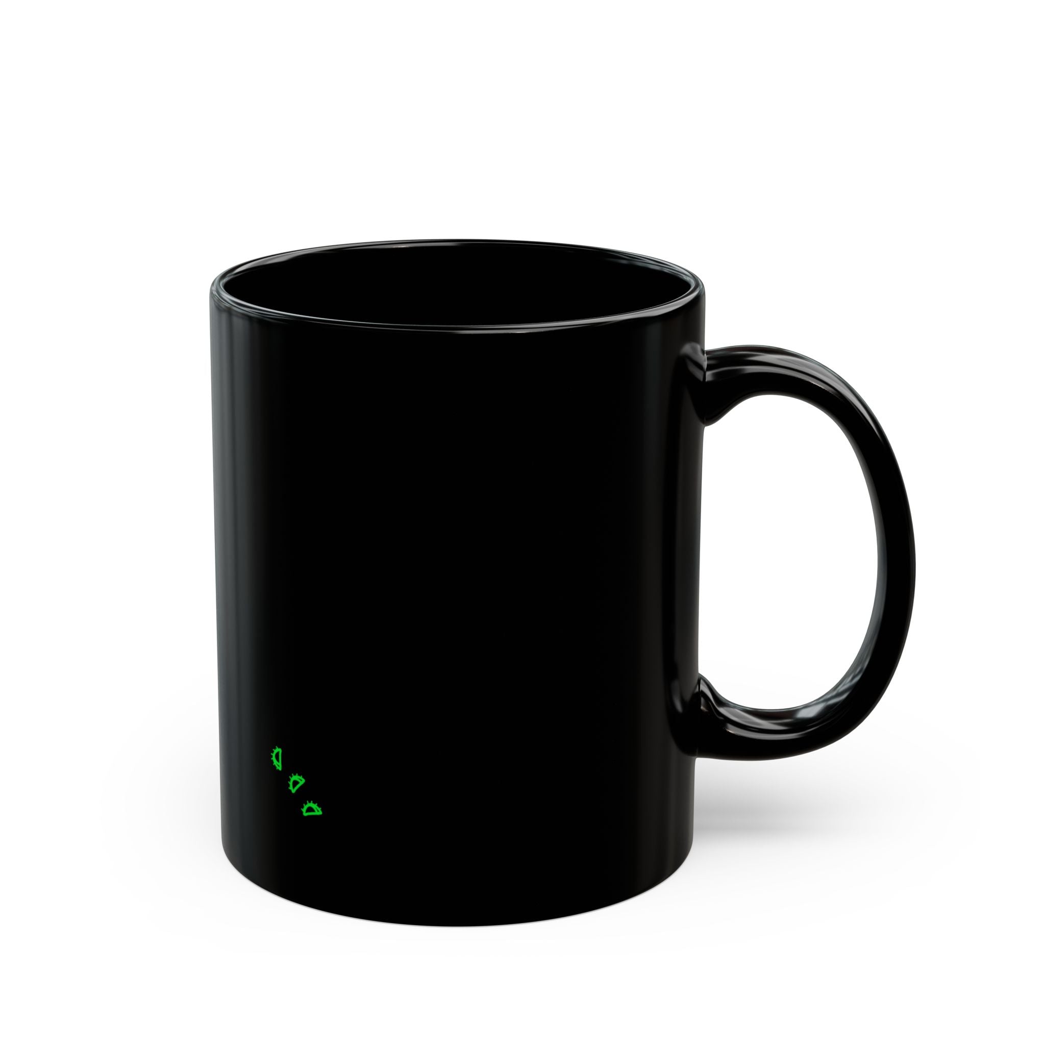 Black/Green Writhen Ceramic Mug — Classic 11oz & 15oz Coffee Cup