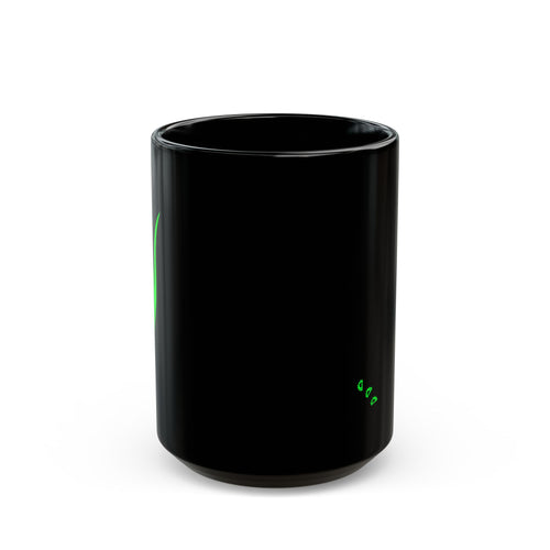 Black/Green Writhen Ceramic Mug — Classic 11oz & 15oz Coffee Cup