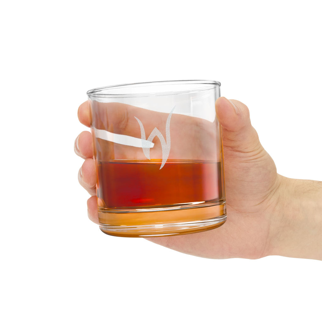 Engraved Whiskey Glass 10.5oz — Writhen Monogram Rocks Glass