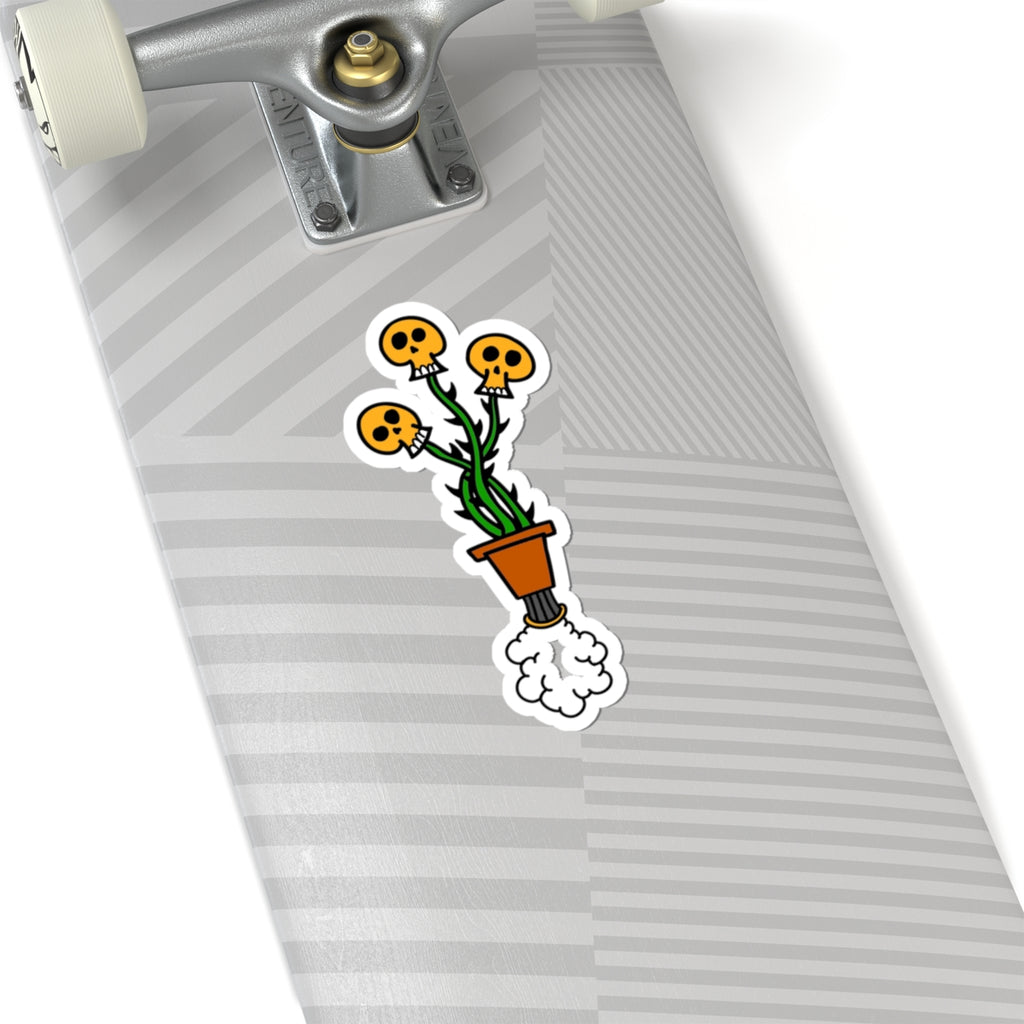Skull Flower Pot Sticker