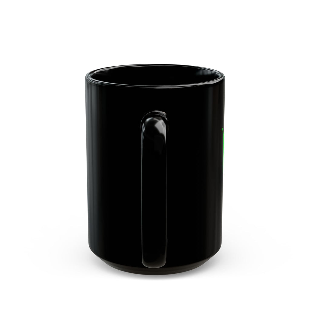 Black/Green Writhen Ceramic Mug — Classic 11oz & 15oz Coffee Cup