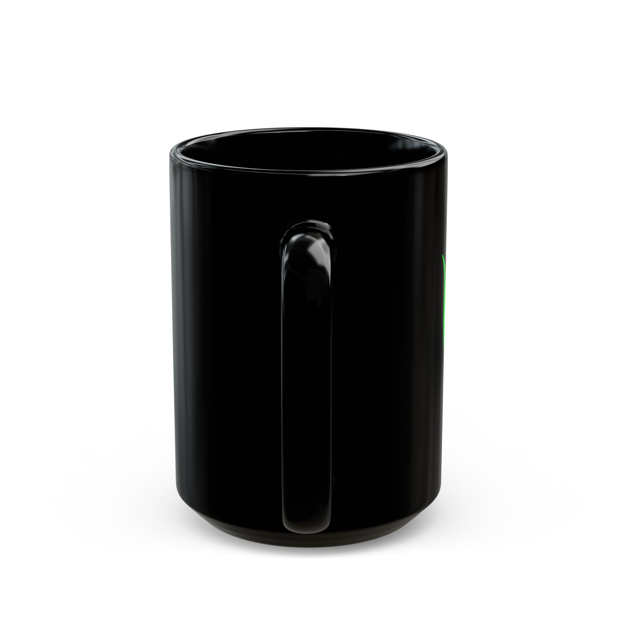 Black/Green Writhen Ceramic Mug — Classic 11oz & 15oz Coffee Cup