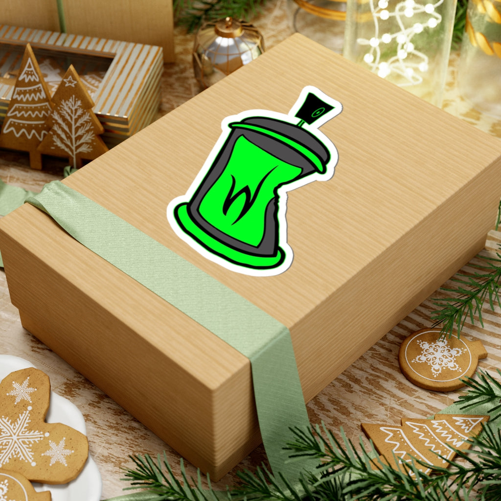 Writhen Green Spray Can Kiss-Cut Sticker