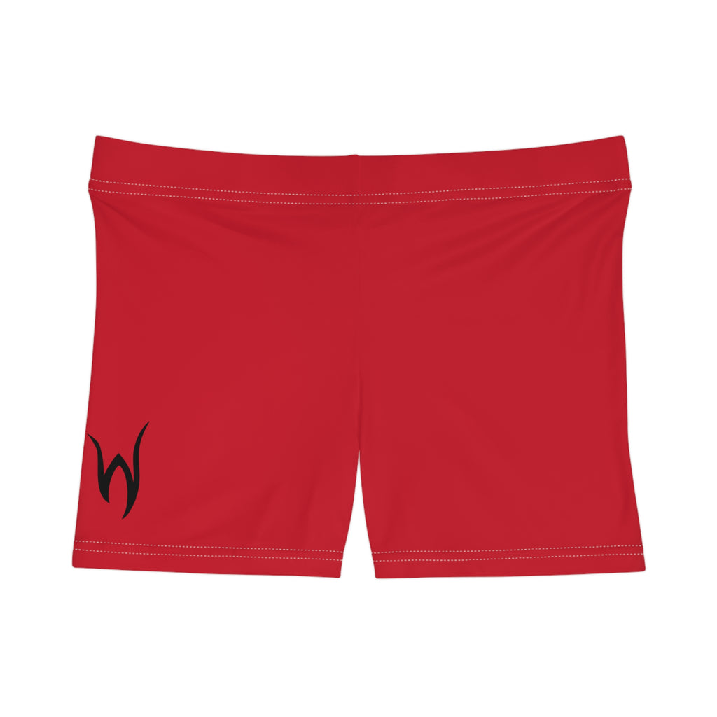 Writhen-Red Women's Athletic Shorts