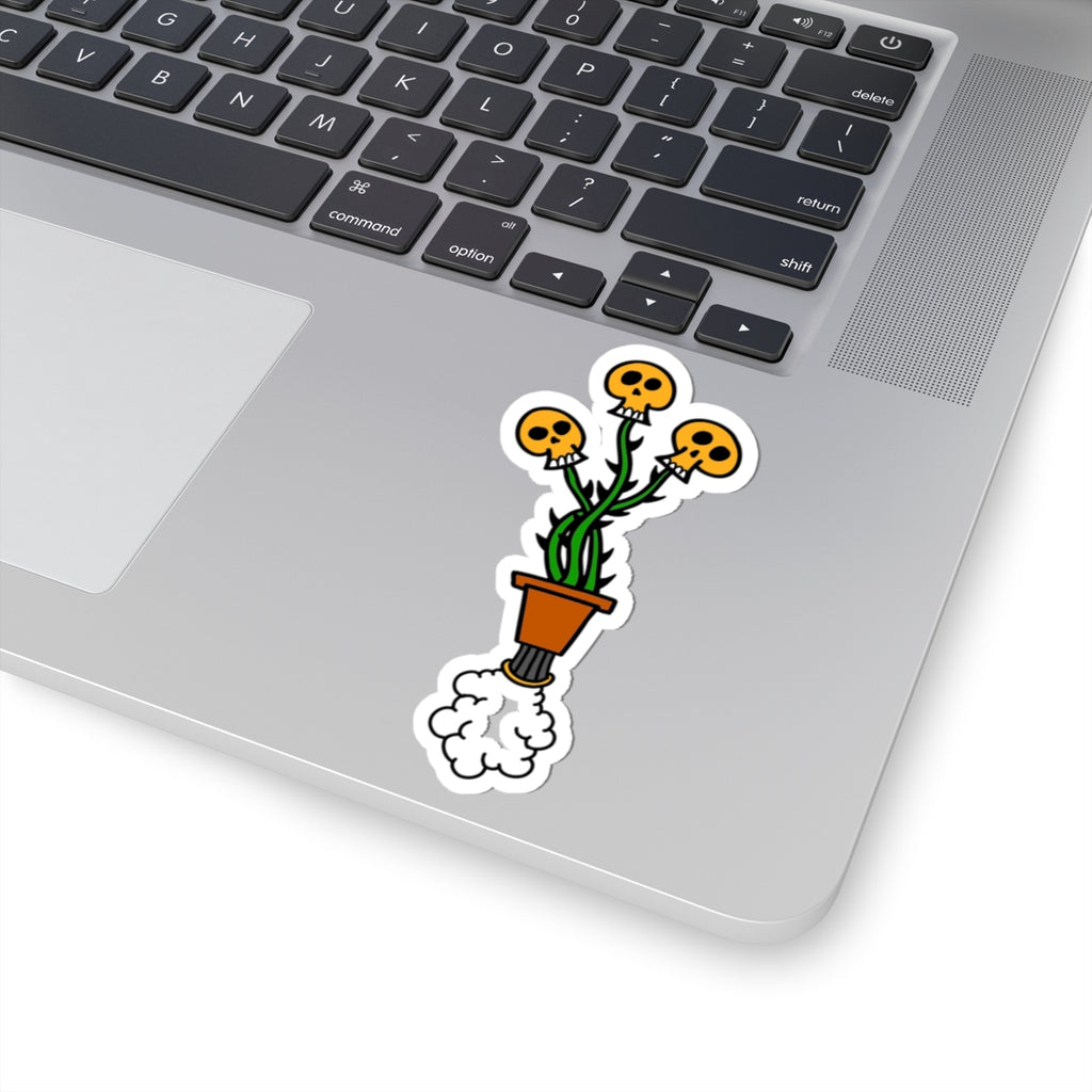 Skull Flower Pot Sticker